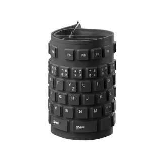 C-TECH klávesnice FK-01, gelová, flexibilní, černá, USB, CZ/SK