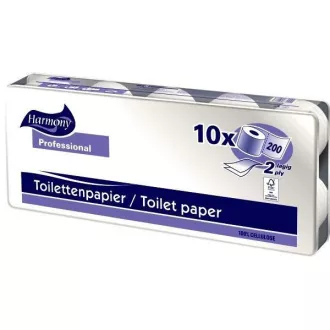 Toaletní papír Harmony Professional 2vrs. 200útržků 10ks /prodej celé balení 10 rolí