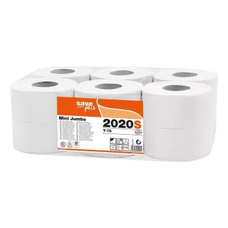 Toaletní papír Jumbo 195mm 2vrs. Celtex S-Plus bílý 12ks /prodej po balení