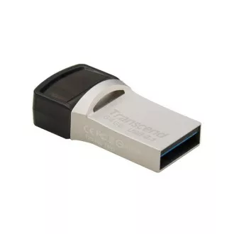 TRANSCEND Flash Disk 64GB JetFlash®890S OTG, USB 3.1 Type-C/A (R:90/W:30 MB/s) stříbrná