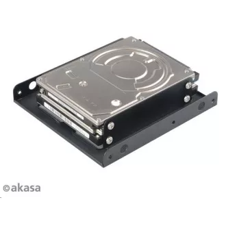 AKASA montážní kit pro 2, 5" HDD do 3, 5" pozice, 2x 2, 5" HDD/SSD, černý