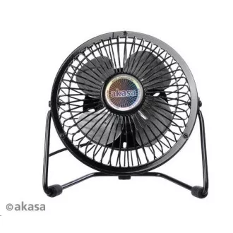 AKASA stolní ventilátor 4", 150 x 160 x 85mm, napájení z USB portu, hliníkové lopatky