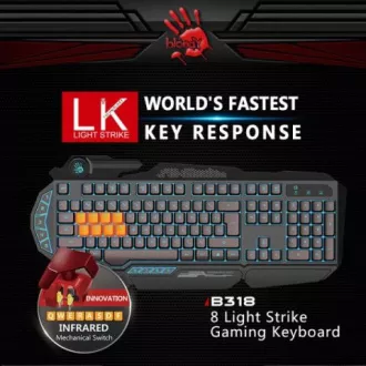 A4tech Bloody B318 podsvícená herní klávesnice, USB, CZ