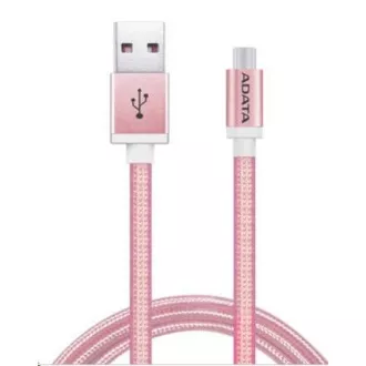 ADATA Micro USB kabel - USB A 2.0, 100cm, růžový