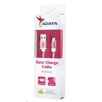 ADATA Micro USB kabel - USB A 2.0, 100cm, růžový