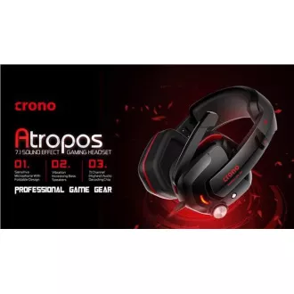CRONO herní sluchátka Atropos, USB, 7.1 Sound Effect