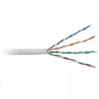UTP kabel LYNX, Cat5E, drát, PVC, Dca, šedý, 100m