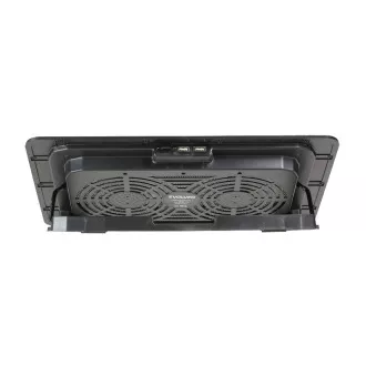 EVOLVEO Chladící podložka pro NTB A101, až 17", 2x 120mm Ventilátor, Modré podsvícení, černá