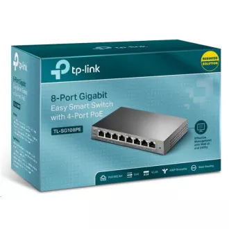 TP-Link Easy Smart switch TL-SG108PE (8xGbE, 4xPoE+, 64W, fanless)