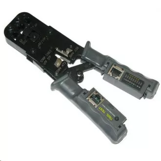 Kleště krimpovací PROFI+ s ráčnou pro konektory RJ11, RJ12, RJ45 s testerem a LED indikací