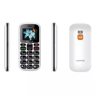 Aligator A321 Senior Dual SIM, bílá + nabíjecí stojánek