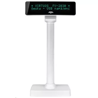 Virtuos VFD zákaznický displej Virtuos FV-2030W 2x20 9mm, USB, bílý
