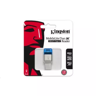Kingston čtečka karet, MobileLite 3C UCB-C + USB 3.0 microSD card reader - čtečka mikro SD karet Kingston čtečka karet, MobileLite 3C UCB-C + USB 3.0 microSD card reader - čtečka mikro SD karet