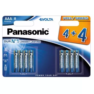 PANASONIC Alkalické baterie EVOLTA Platinum LR03EGE/8BW 4+4F AAA 1, 5V (Blistr 8ks)