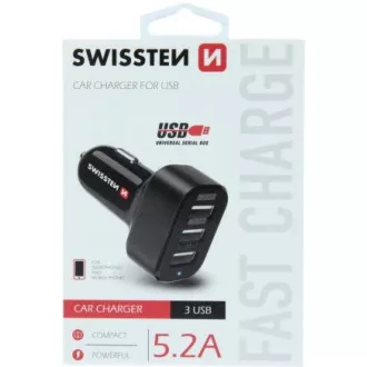 CL ADAPTÉR 3x USB 52A POWER SWISSTEN