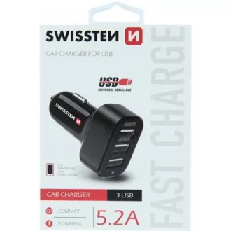 CL ADAPTÉR 3x USB 52A POWER SWISSTEN