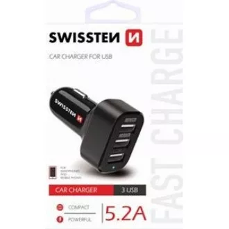 CL ADAPTÉR 3x USB 52A POWER SWISSTEN