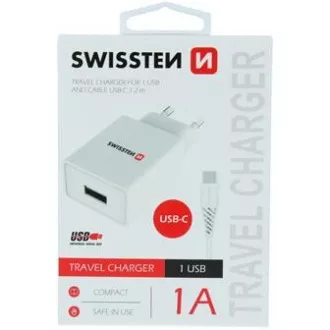 SÍŤ.1xUSB 1A +KAB.USB/TYPE C SWISSTEN