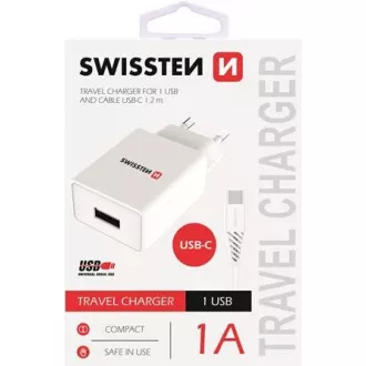 SÍŤ.1xUSB 1A +KAB.USB/TYPE C SWISSTEN