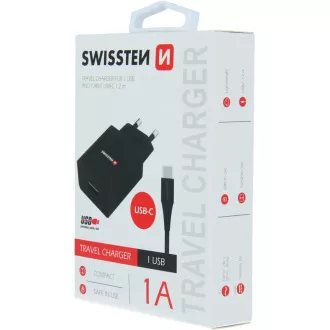SÍŤ.1xUSB 1A +KAB.USB/TYPE C SWISSTEN