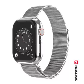 BAND APP.W.KNITTED 38-40mm SLVR SWISSTEN