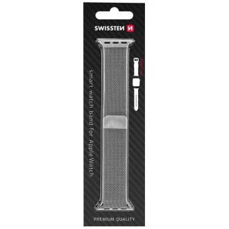 BAND APP.W.KNITTED 38-40mm SLVR SWISSTEN