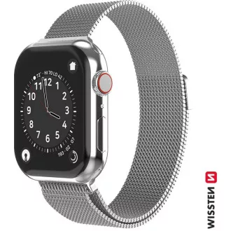 BAND APP.W.KNITTED 38-40mm SLVR SWISSTEN