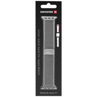 BAND APP.W.KNITTED 38-40mm SLVR SWISSTEN
