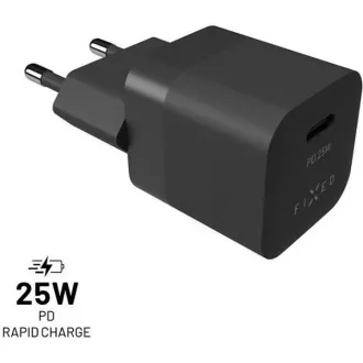 Mini adapter,USB-C, 25W, černý FIXED