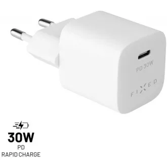 Mini adapter,USB-C, 30W, bílý FIXED