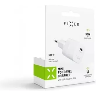 Mini adapter,USB-C, 30W, bílý FIXED