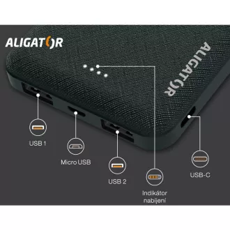 Powerbanka 10000mAh 2v1 ALIGATOR