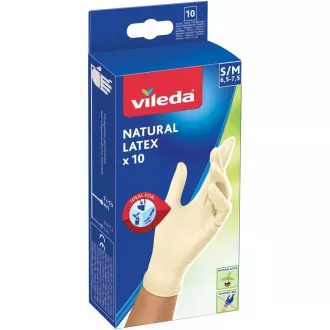 NATURAL LATEX RUKAVICE S/M 10KS VILEDA