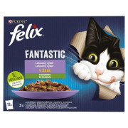 FELIX Fantastic Multipack 12x85g hovězí s mrkví/ kuře s rajčaty/ losos s cuketou/ pstruh se zel. fazolkami
