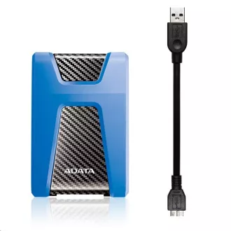 ADATA Externí HDD 1TB USB 3.1 DashDrive Durable HD650, modrý (gumový, nárazu odolný)
