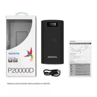 ADATA PowerBank P20000D - externí baterie pro mobil/tablet 20000mAh, 2, 1A, bílá ADATA PowerBank P20000D - externí baterie pro mobil/tablet 20000mAh, 2, 1A, bílá
