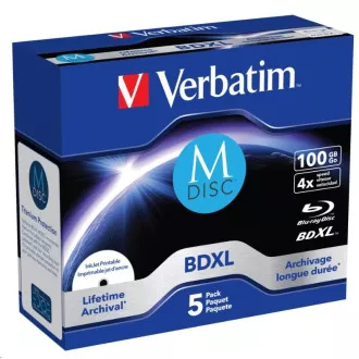 VERBATIM MDisc BDXL (5-pack)Jewel/4x/100GB