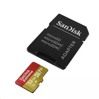 SanDisk MicroSDHC karta 32GB Extreme (100MB/s, Class 10, UHS-I U3 V30) + adaptér