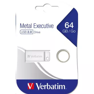 VERBATIM Flash Disk 64GB Metal Executive, USB 2.0, stříbrná