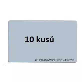 ISO karta 10-pack, RFID 125kHz EM4200, RO, vytisknuté číslo tagu na kartě