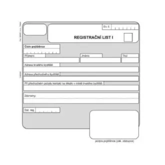 Tiskopis NEM. Registrační list 14x15cm samopropis 2x50 listů DITIS Tiskopis NEM. Registrační list 14x15cm samopropis 2x50 listů DITIS