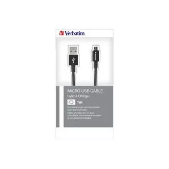 VERBATIM kabel Mirco B USB Cable Sync & Charge 100cm Black 48863 O2 polep