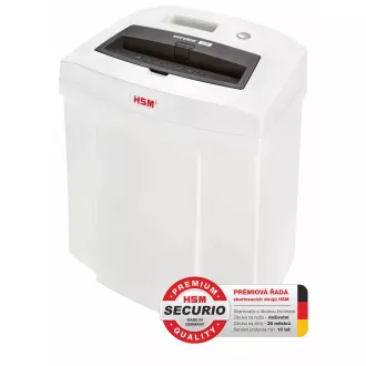 HSM skartovač Securio C14 (řez: Podélný 3.9mm | vstup: 225mm | DIN: P-2 (2) | papír, sponky, plast. karty) HSM skartovač Securio C14 (řez: Podélný 3.9mm | vstup: 225mm | DIN: P-2 (2) | papír, sponky, plast. karty)