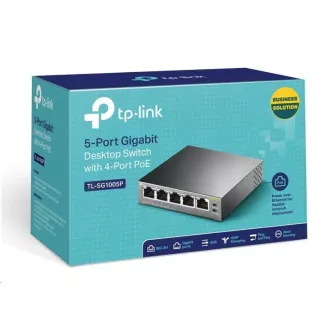 TP-Link switch TL-SG1005P (5xGbE, 4xPoE+, 65W, fanless)
