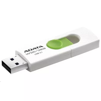 ADATA Flash Disk 64GB UV320, USB 3.1 Dash Drive, bílá/zelená