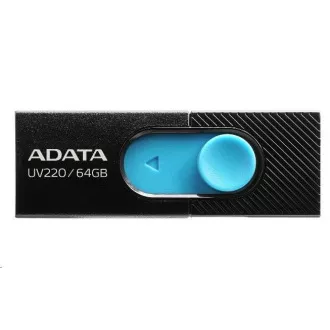 ADATA Flash Disk 32GB UV220, USB 2.0 Dash Drive, černá/modrá ADATA Flash Disk 32GB UV220, USB 2.0 Dash Drive, černá/modrá