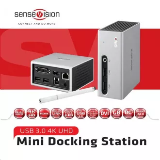 Club3D Dokovací stanice USB-A 8v1, 1xHDMI, 1xDVI, 4xUSB, 1xRJ45, 1x3.5mm, šedá Club3D Dokovací stanice USB-A 8v1, 1xHDMI, 1xDVI, 4xUSB, 1xRJ45, 1x3.5mm, šedá