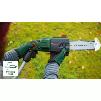 Bosch UniversalChainPole 18 akumulátorový teleskopický prořezávač větví, řetěz Oregon, automatické mazání, ochrana lišty Bosch UniversalChainPole 18 akumulátorový teleskopický prořezávač větví, řetěz Oregon, automatické mazání, ochrana lišty