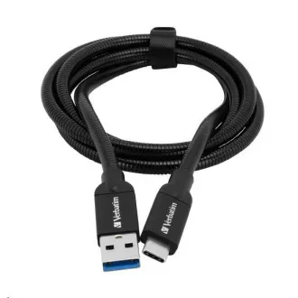 VERBATIM kabel USB 3.1 Type-C to USB-A Stainless Steel Cable 100cm GEN2 (Black)