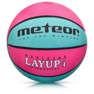 Basketbalový míč MTR LAYUP vel.4, růžovo-modrý